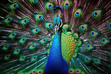 Obraz premium peacock with feathers out