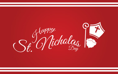 Happy nicholas day vector design background template, Happy holy nicholas day vector banner poster