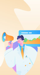 Medical characters fighting the epidemic flat vector concept operation hand drawn illustration
