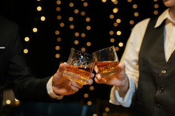whiskey, for a friendly party in a bar or a restaurant.