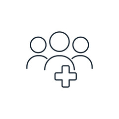 Medical squad. Vector linear illustration icon isolated on white background.
