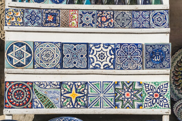 Traditional Asian mosaic tiles for cladding building facades and interiors, patchwork tiles