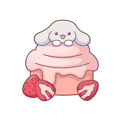 Cute Ice Cream Character Design Illustration