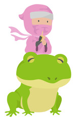 カエルに乗るくノ一