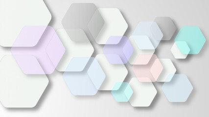 Grey and White Abstract background geometry shine and layer element concept hexagon structure vector illustration.