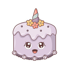 Cute Cake Character Design Illustration