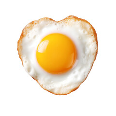 Heart shape fried egg made from love