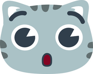 Face Emoji Gray Cat Oh 