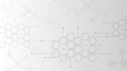 Abstract chemistry pattern on soft gray background