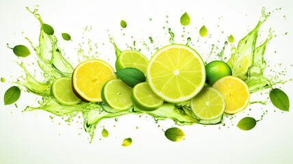 Juicy lime with mint. Splash of mojito with lime