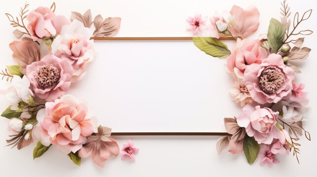 A frame with blossoms on it