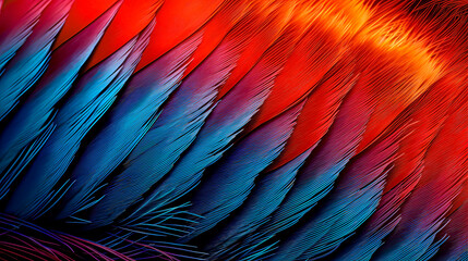 Fototapeta premium Close-up photo of the colors of a tropical bird's feathers