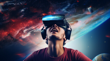 man in virtual reality headset