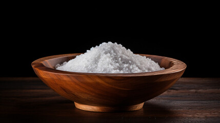 Fototapeta na wymiar Salt in wooden bowl