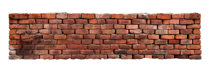 Red brick wall, cut out