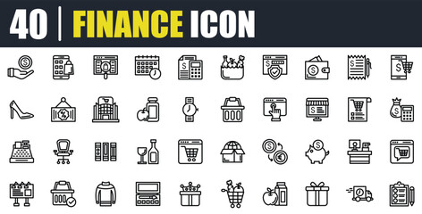 finance icon set, business icon, management