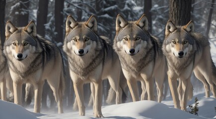  A pack of wolf from Generative AI