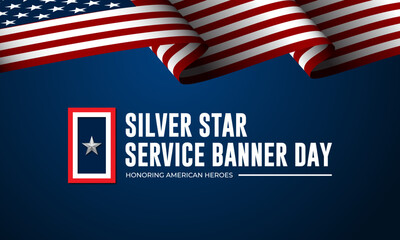 Happy National Silver Star Service Banner Day Background Vector Illustration