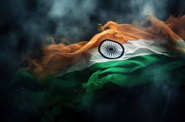 Smokey Indian flag HD wallpaper, indian flag image - obrazy, fototapety, plakaty