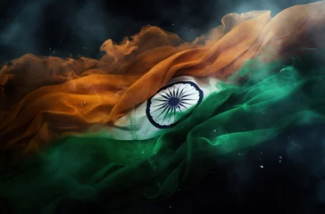Fotobehang Smokey Indian flag HD wallpaper, indian flag image © Ingenious Buddy 