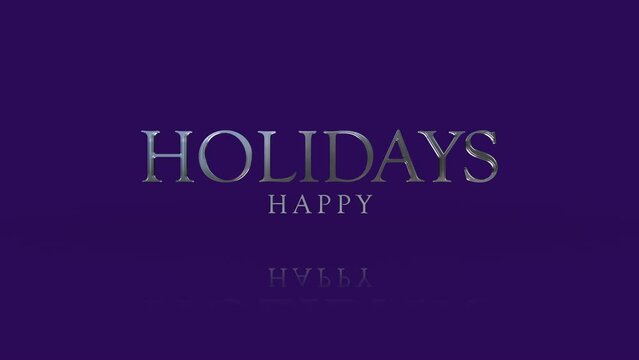 Elegance Happy Holidays text on purple gradient, motion promo, winter and holidays style background
