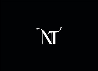 NT etter logo desigen and initial logo desigen - obrazy, fototapety, plakaty