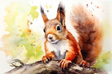 watercolor Squirrel Watercolor single squirrel animal Squirrel Wild Animal Illustration Hand Painted