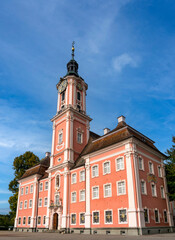 Obraz premium Birnau pilgrimage church, baroque church, exterior view, Uhldingen-Mühlhofen on Lake Constance, Baden-Württemberg, Germany, Europe