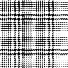 black and white checkered pattern. Pied-de-poule seamless pattern in black and white. Seamless tartan two tone classic hounds tooth check plaid graphic for modern textile. Vector EPS 10