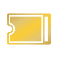 golden coupon ticket isolated icon vector illustration design graphic flat style yellow and white.