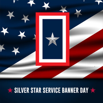 Happy National Silver Star Service Banner Day Background Vector Illustration