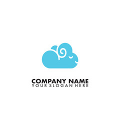 Obraz premium Cute Sheep clouds logo vectors template.