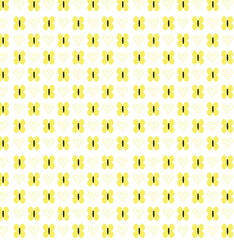 Vector butterflies pattern. Abstract seamless background. Yellow butterfly
