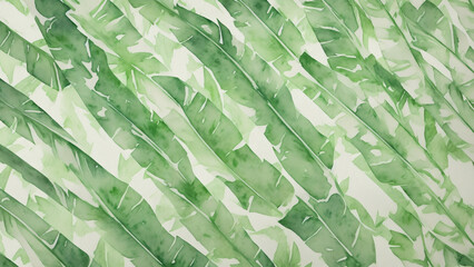 Tropical leaves watercolor illustration. Seamless pattern.
