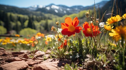 Obraz premium Wildflowers Blooming On Shrine Pass Vail, HD, Background Wallpaper, Desktop Wallpaper