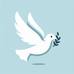 dove of peace on blue background