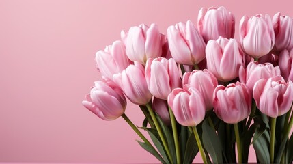 Fototapeta premium Pink Tulips Flowers On Background Waiting, HD, Background Wallpaper, Desktop Wallpaper