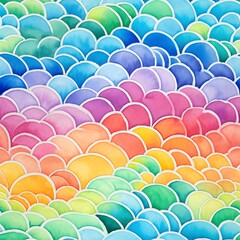 Obraz premium Colorful, seamless fish scale design in a rainbow gradient for playful and artistic projects
