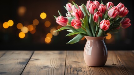 Spring Bouquet Flowers On Wooden Table, HD, Background Wallpaper, Desktop Wallpaper