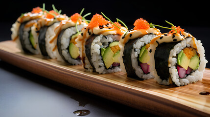 Vegan sushi roll, PNG, 300 DPI