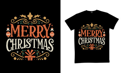 Merry Christmas typography quote t-shirt design. Christmas vintage merchandise designs. Christmas and autumn t-shirt concept vector design