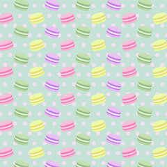 seamless pattern with colourful macaroons, vector illustration, eps