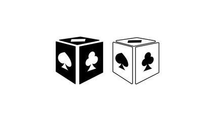Casino logo, card box