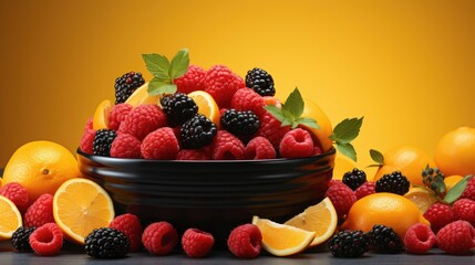 Healthy Mixed Fruit Salad Blackberry Banana, HD, Background Wallpaper, Desktop Wallpaper