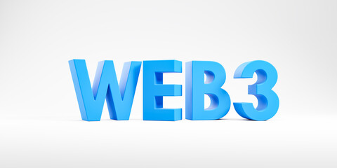 Web3 letter on white background, next generation of internet