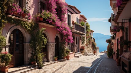 Fototapeta na wymiar Holidays On Capri Island Back View, HD, Background Wallpaper, Desktop Wallpaper