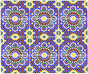 Beautiful Islamic mosaic pattern in Moroccan style. Mosaic oriental ornaments can be found in...