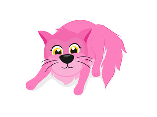 Cartoon cat on white background.
