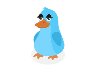 Cartoon penguin on white background.