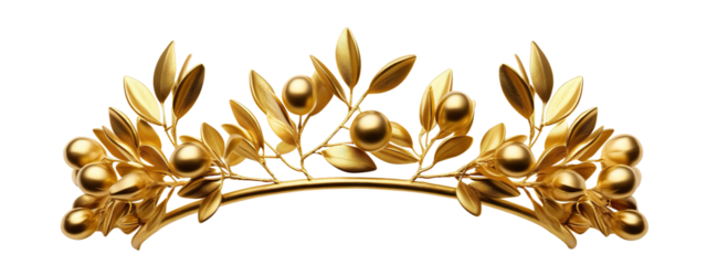 Golden olive crown (laurel wreath), cut out